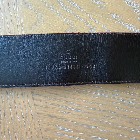 ♥️? Gucci Red Green Striped Belt with Gold Leather and Gold GG Buckle